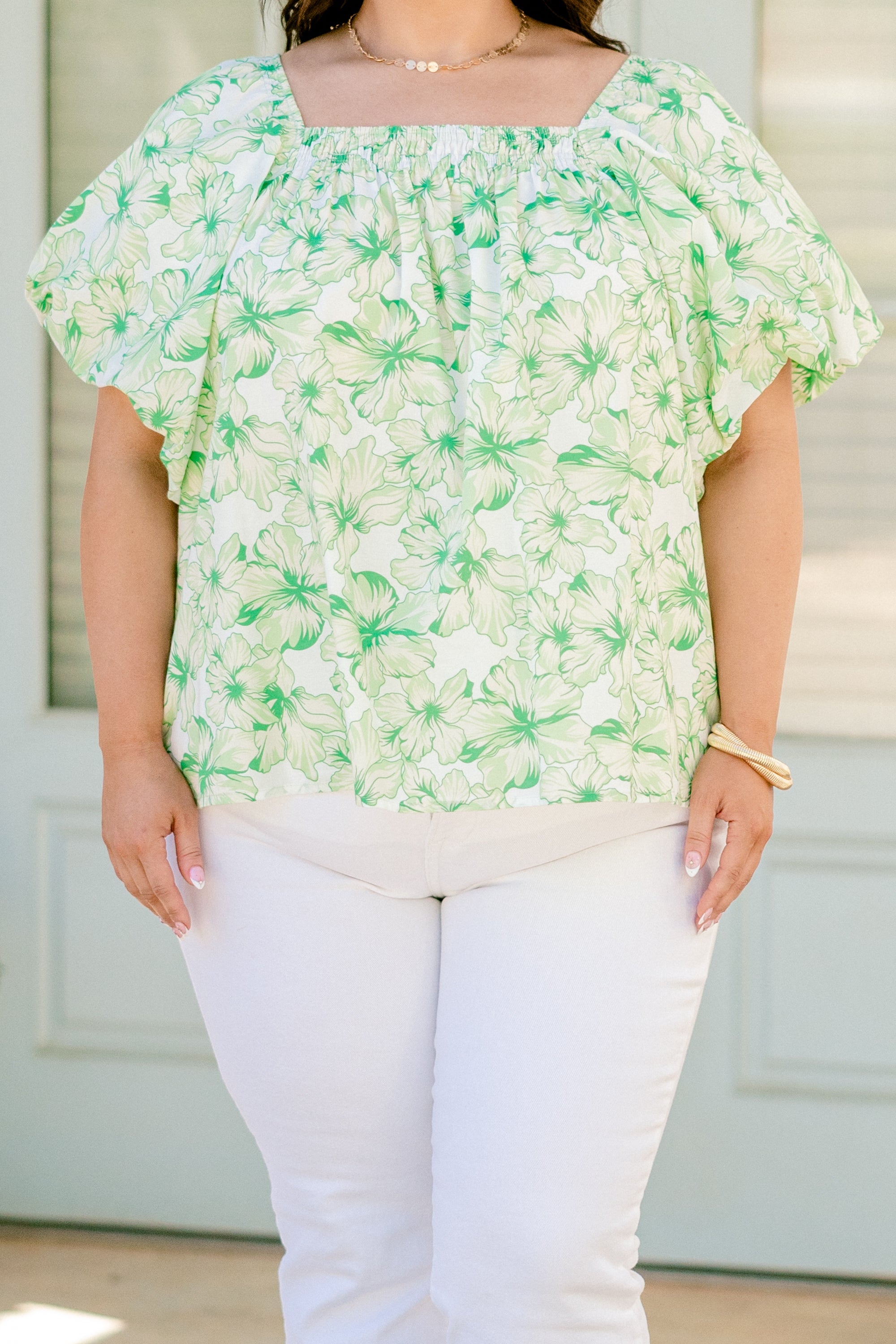 Cozy Love Top, Green Floral