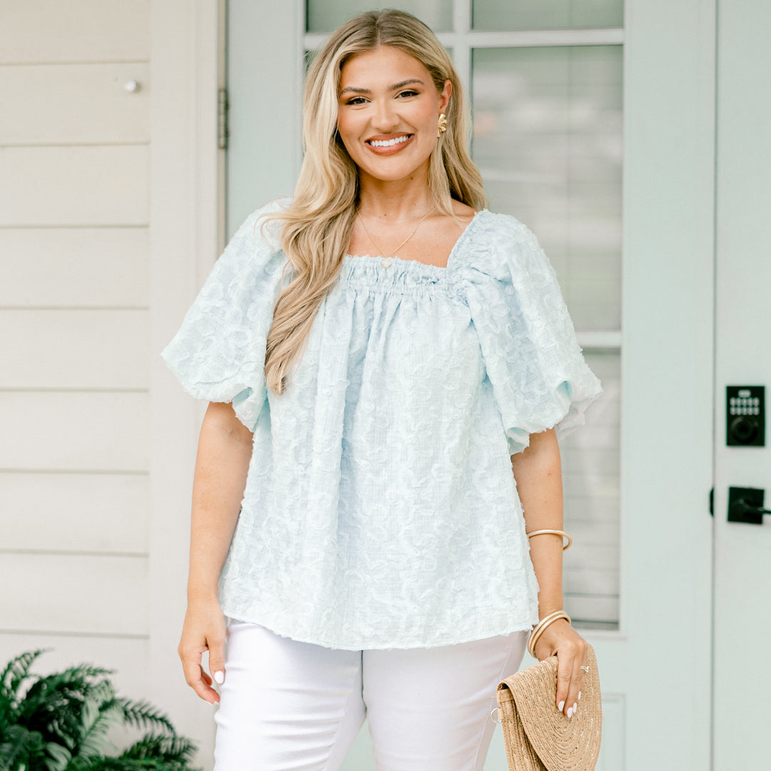 Cozy Love Top, Light Blue