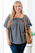 Cozy Love Top, Navy-Orange