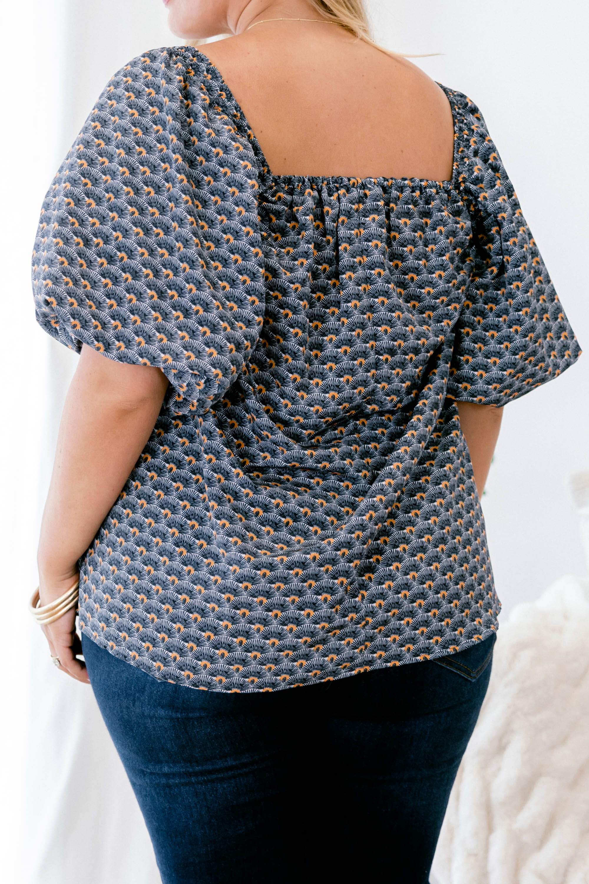 Cozy Love Top, Navy-Orange