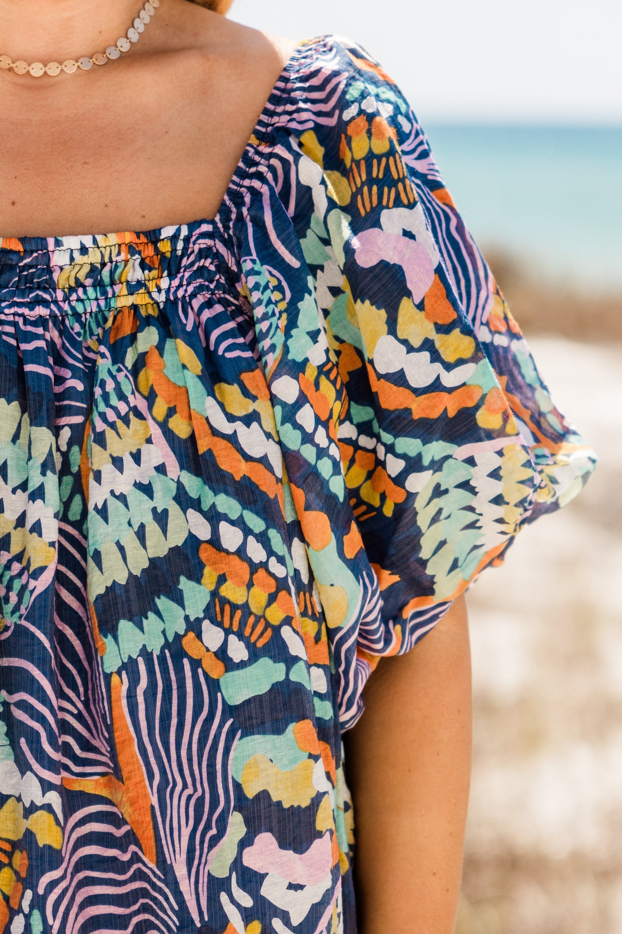 Cozy Love Top, Navy Tropical
