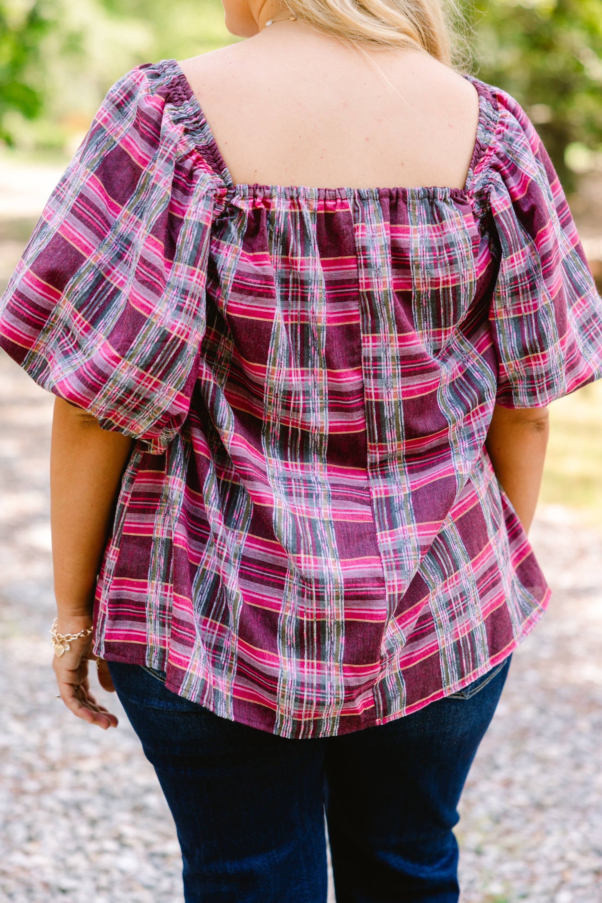 Cozy Love Top, Pink Plaid