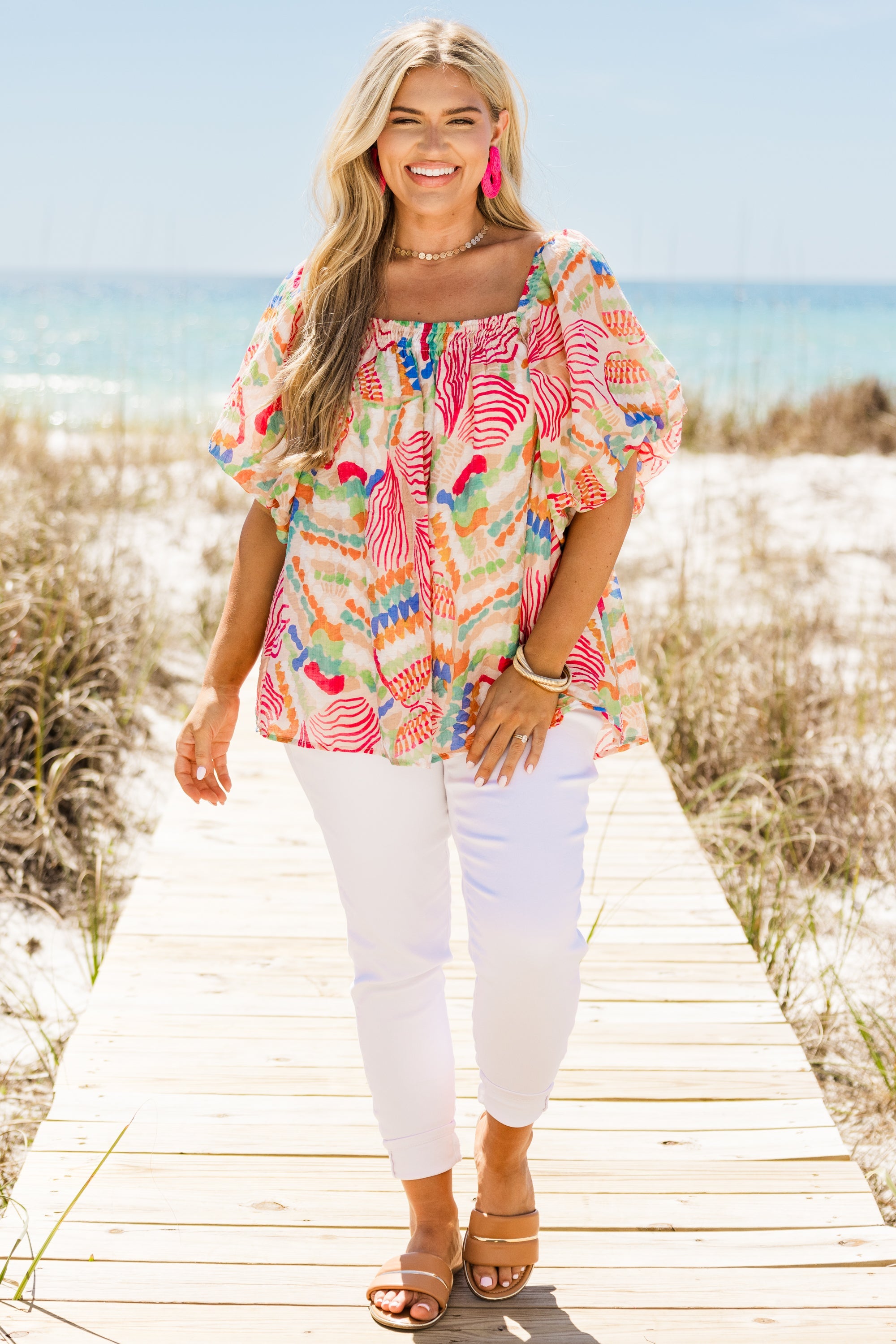 Cozy Love Top, Pink Tropical
