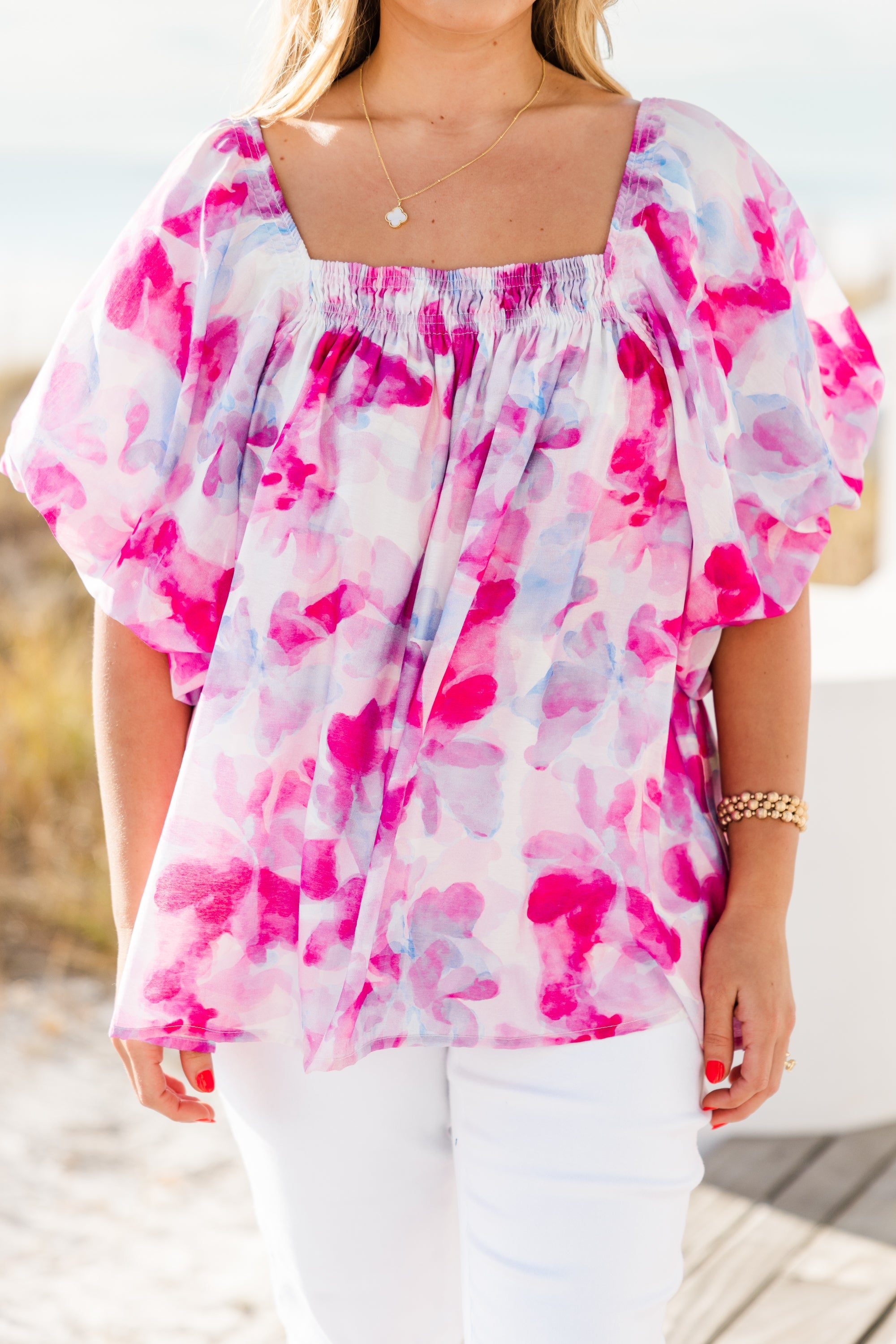 Cozy Love Top, Pink Watercolor
