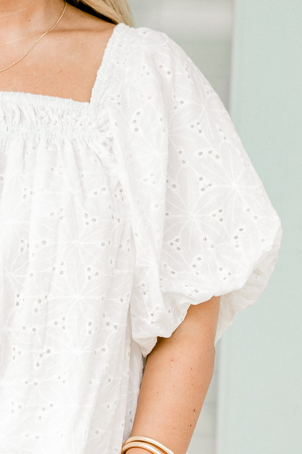 Cozy Love Top, White Eyelet