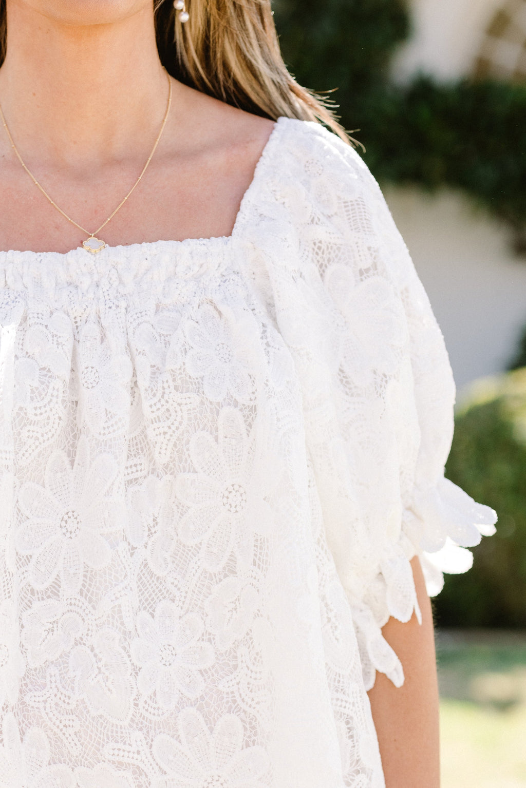 Cozy Love Top, White Lace