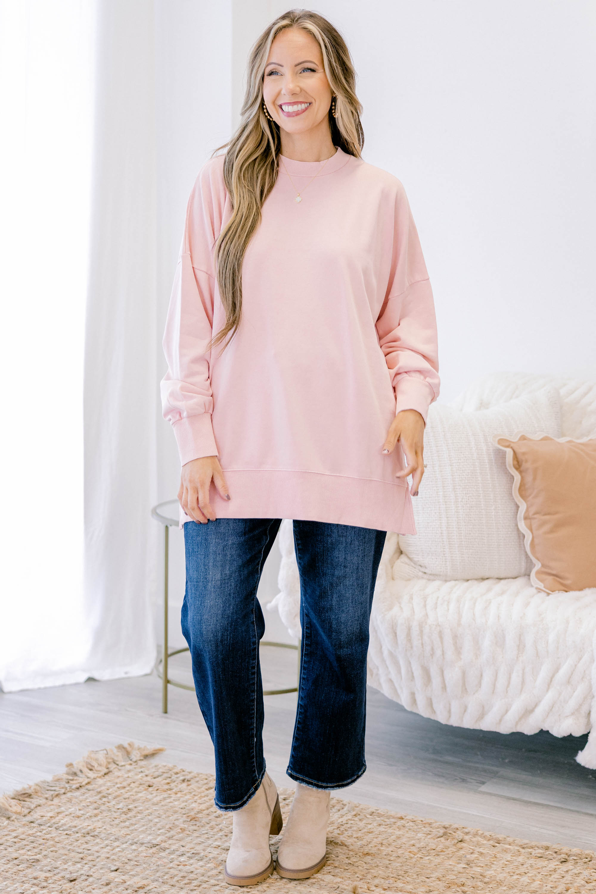 Cozy Pullover, Blush