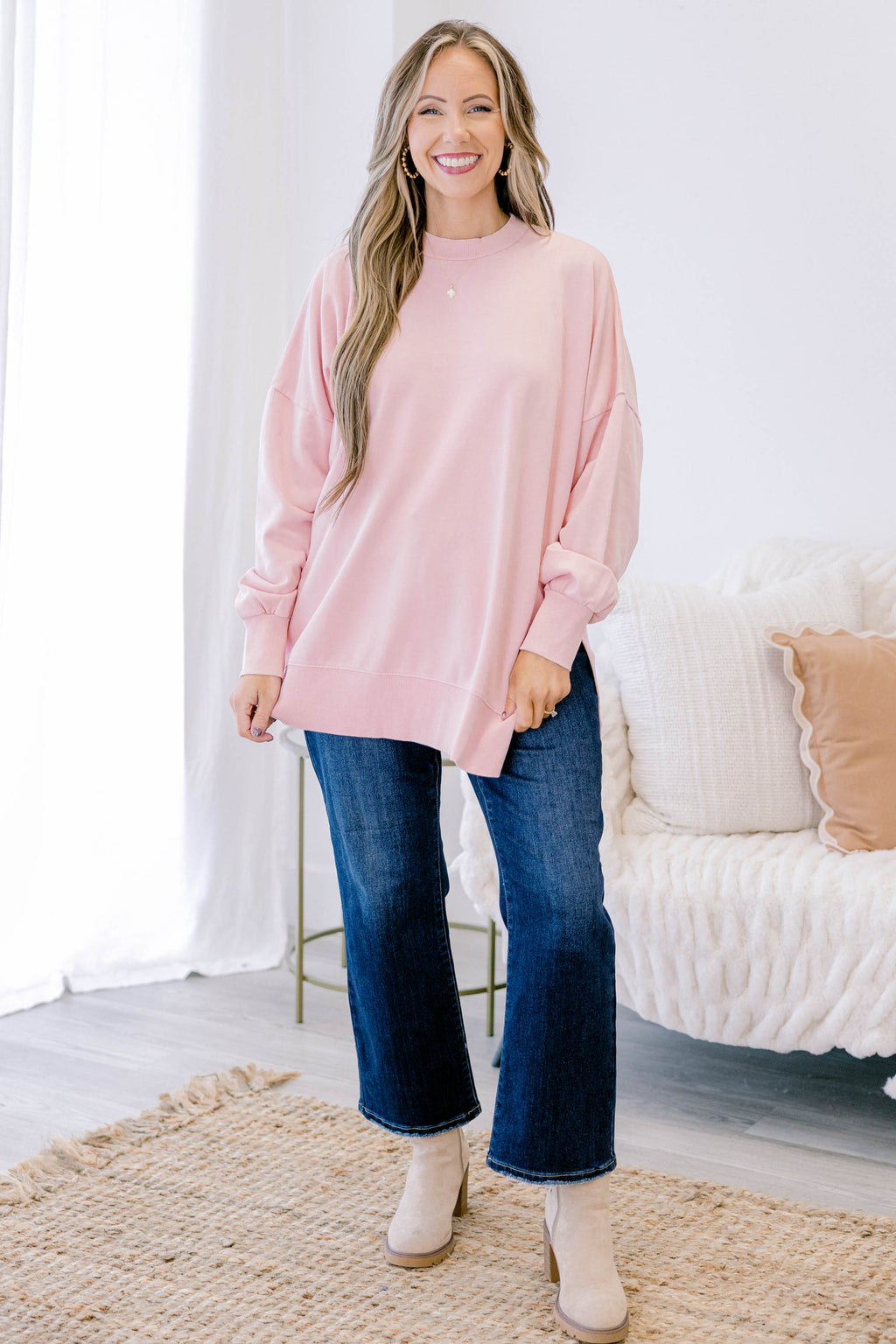 Cozy Pullover, Blush