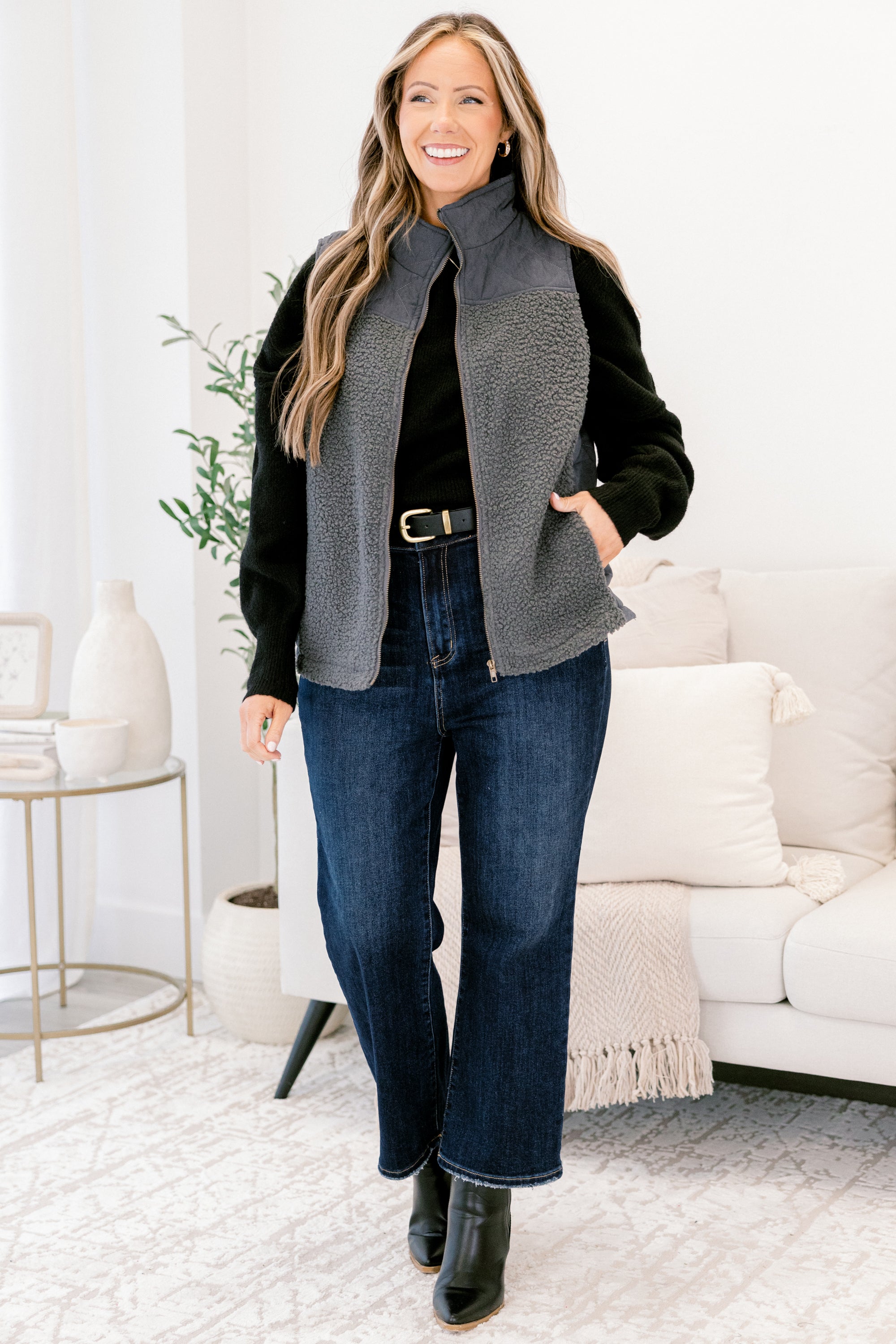 Craving Change Vest, Slate Grey