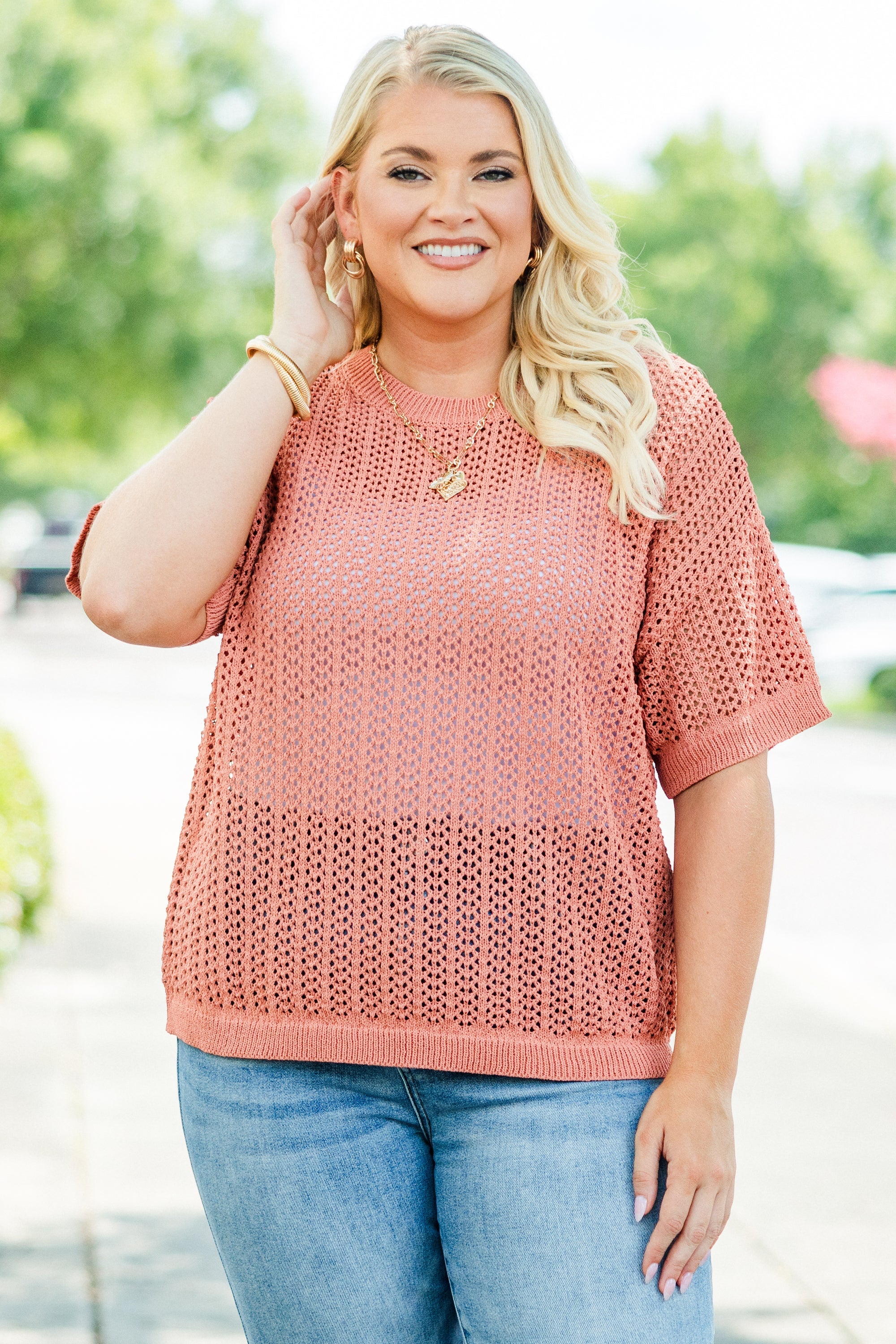Crazy Stupid Love Knit Top, Cotta