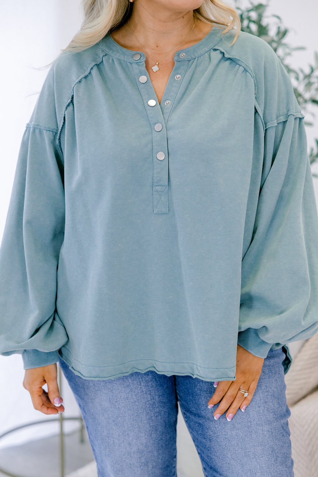 Crimson Sunset Pullover, Dusty Green