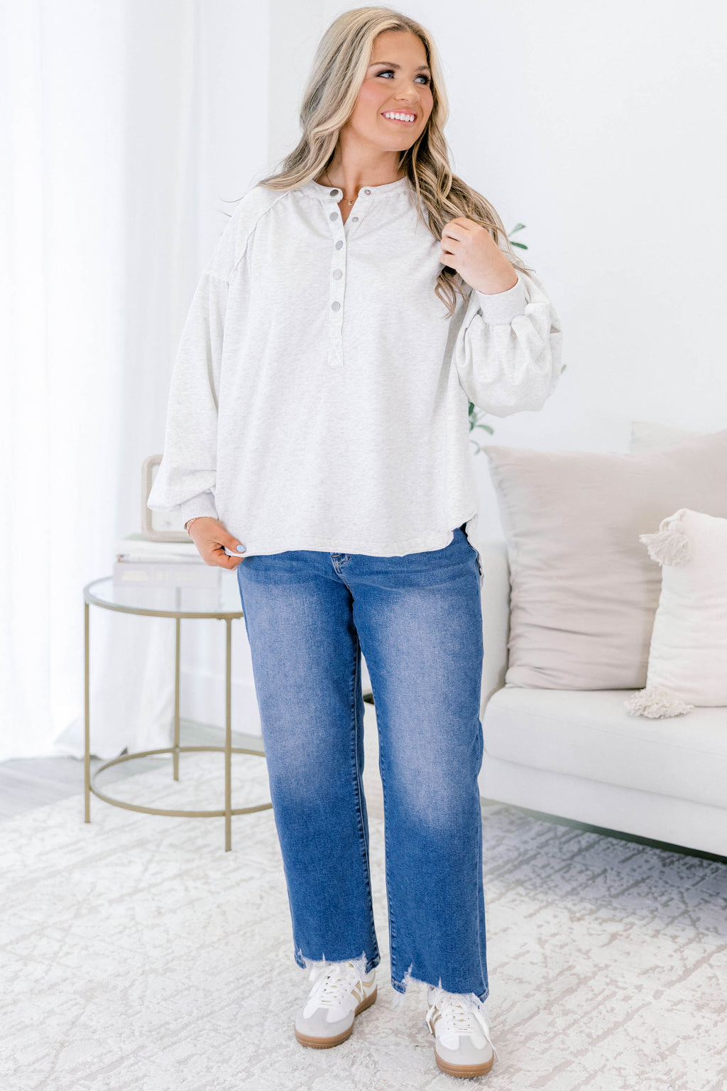 Crimson Sunset Pullover, Gray