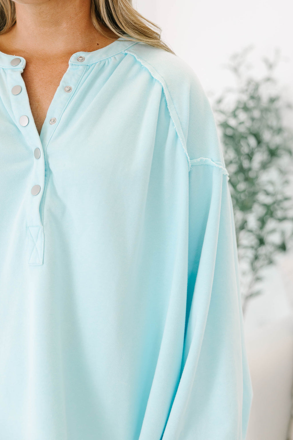 Crimson Sunset Pullover, Light Blue