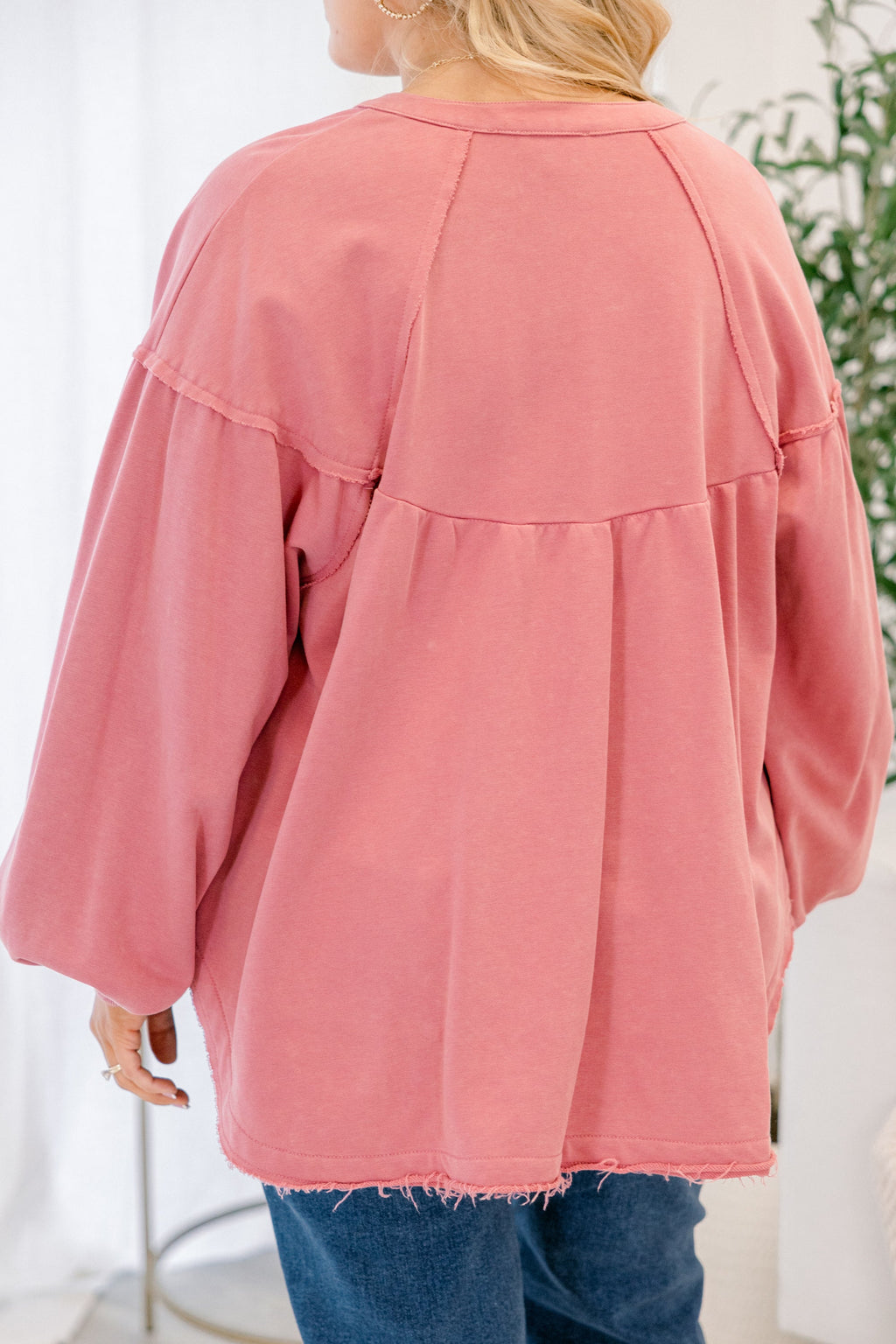 Crimson Sunset Pullover, Mauve Pink