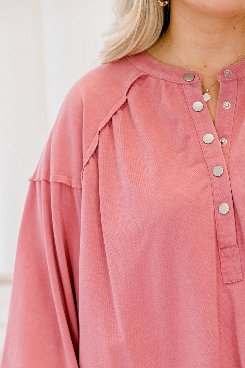 Crimson Sunset Pullover, Mauve Pink