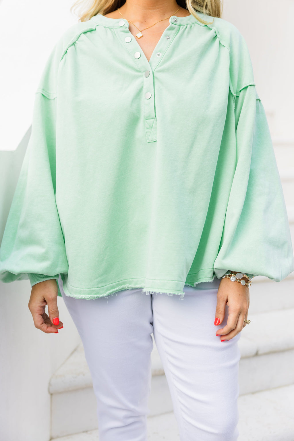 Crimson Sunset Pullover, Mint