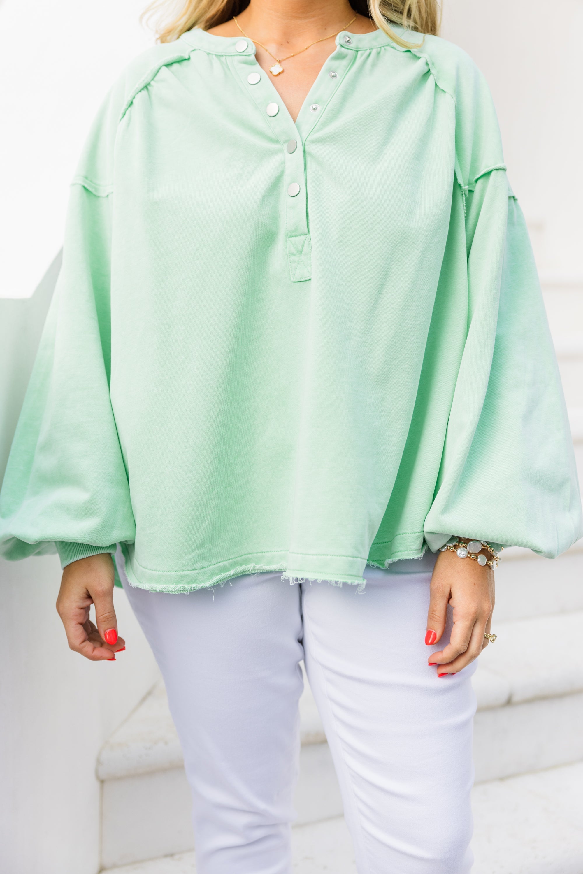 Crimson Sunset Pullover, Mint