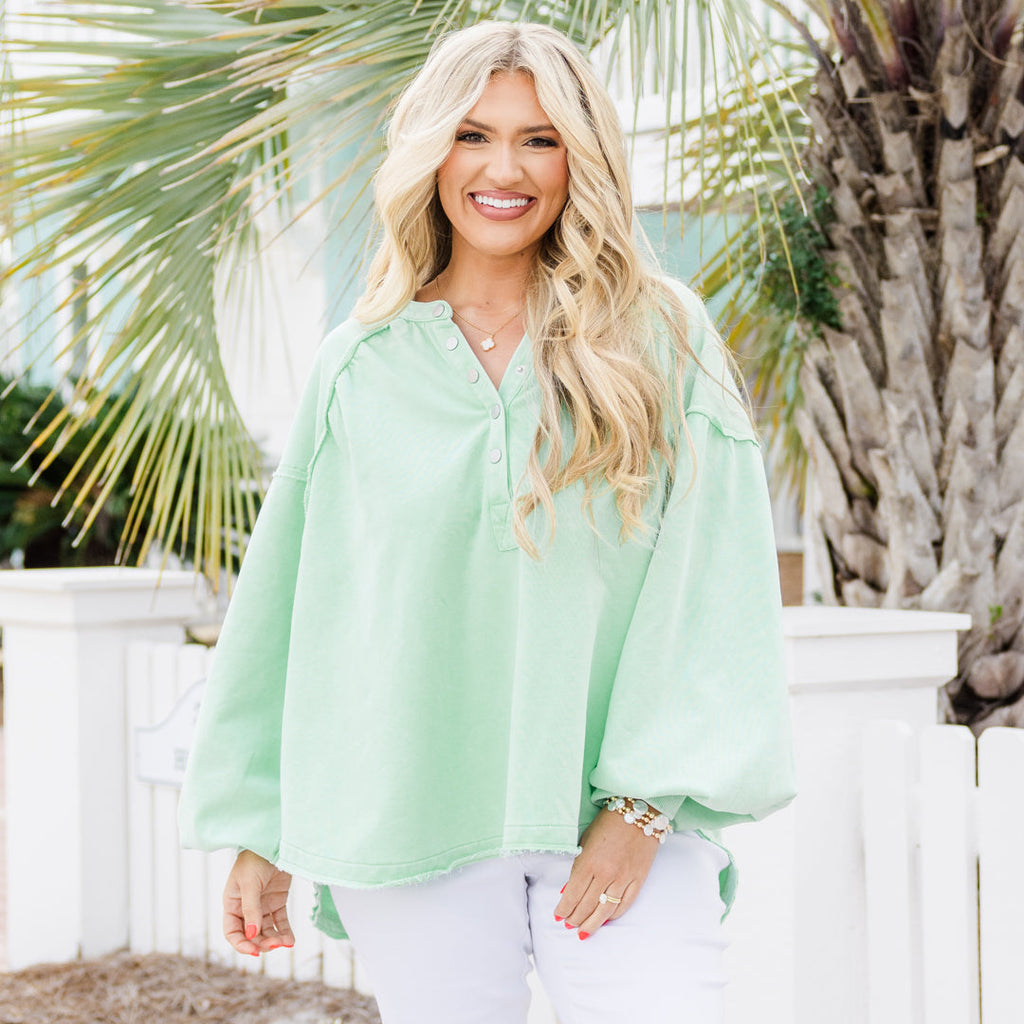 Crimson Sunset Pullover, Mint