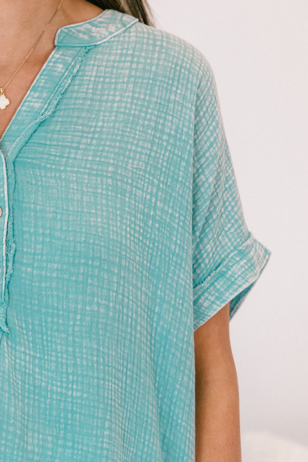 Cute And Carefree Top, Dusty Teal