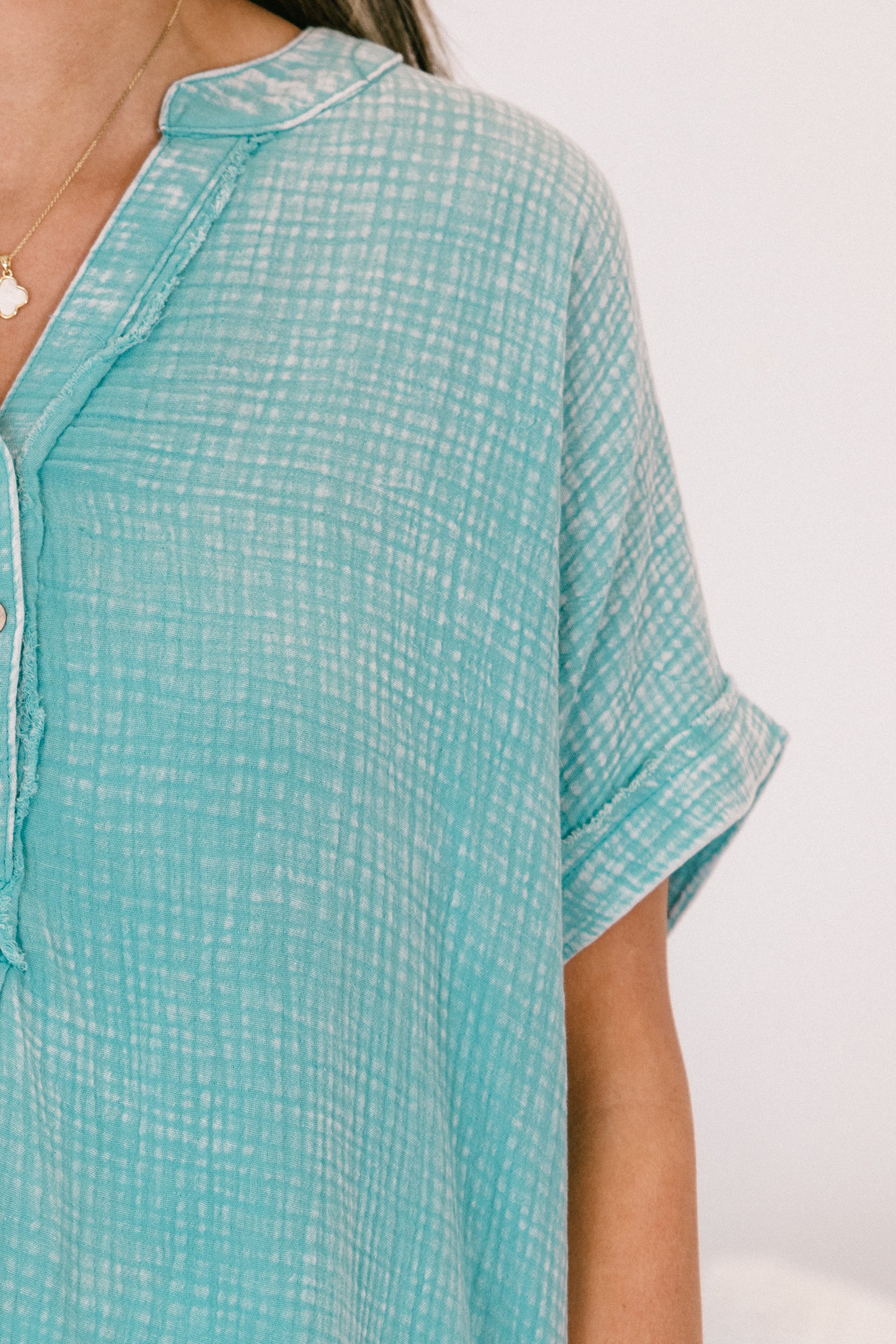 Cute And Carefree Top, Dusty Teal