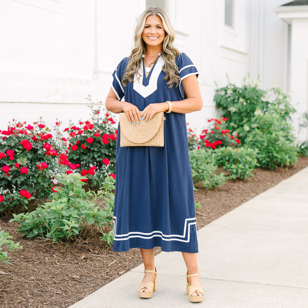 Cute With A Kick Dress, Navy