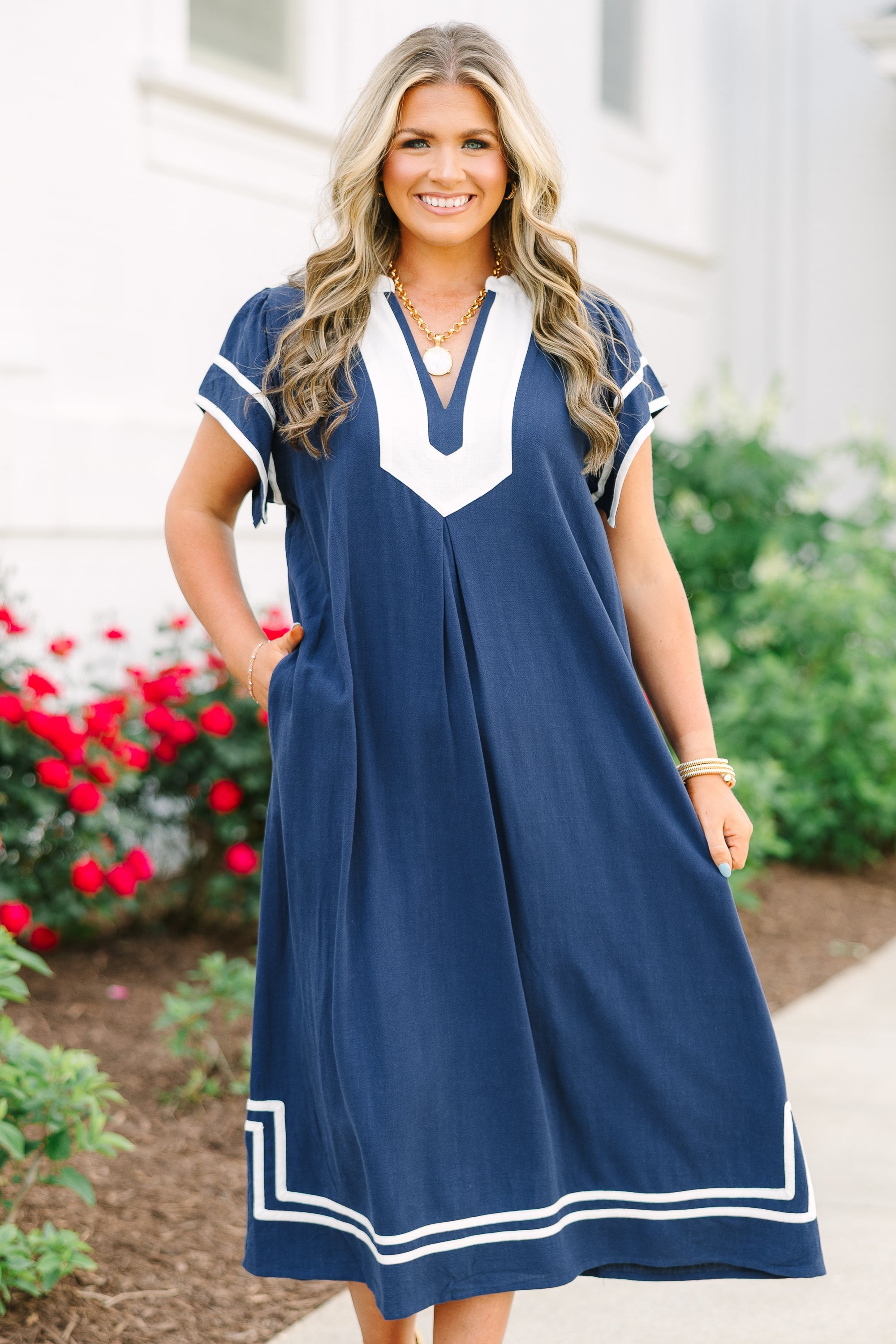 Cute With A Kick Dress, Navy