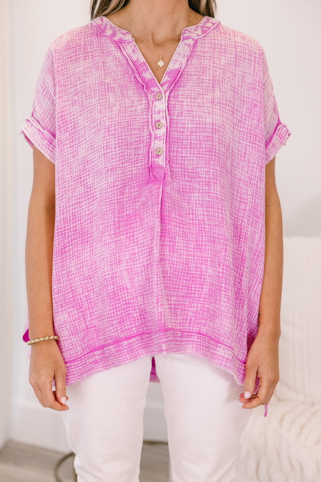 Cute And Carefree Top, Bright Mauve