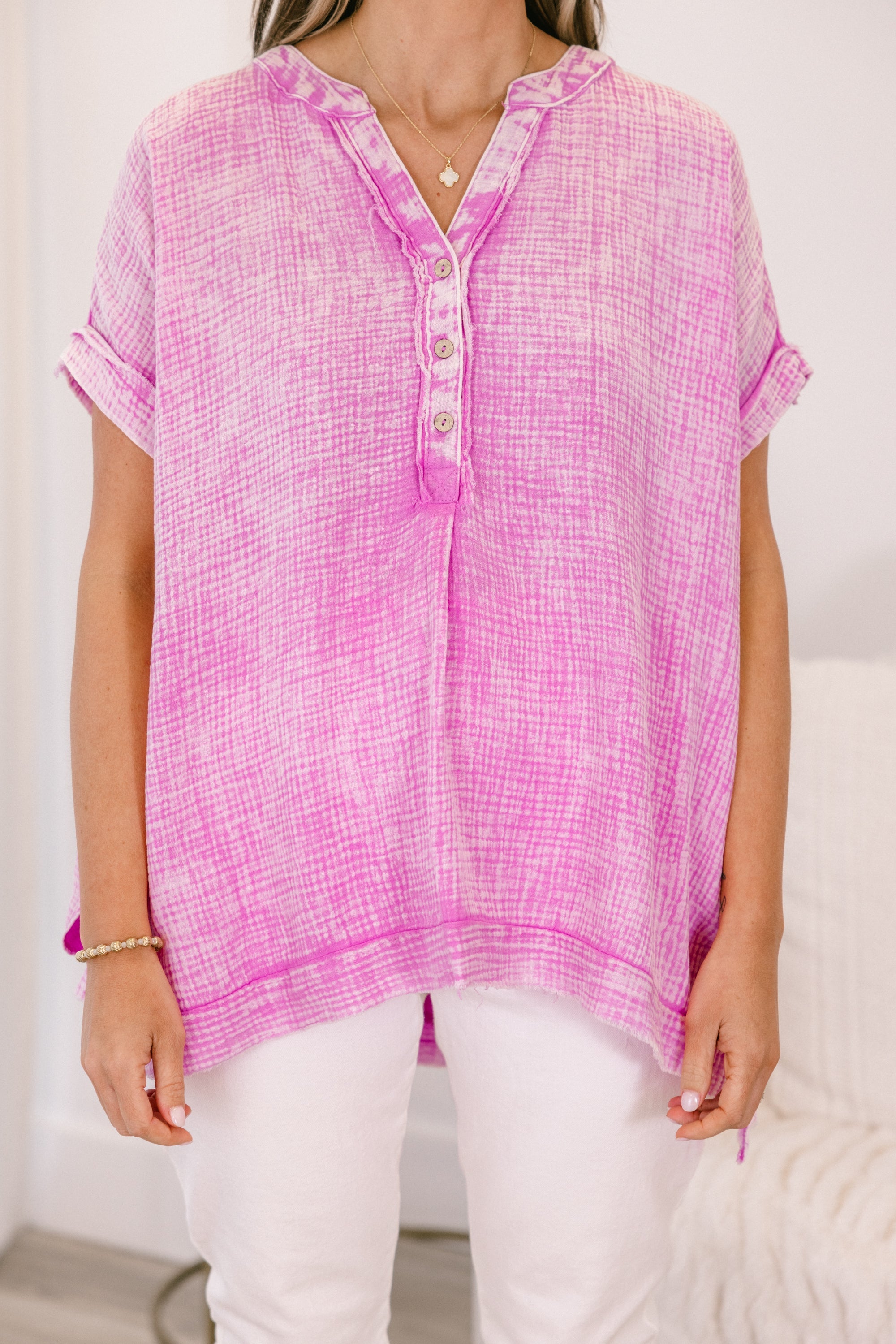 Cute And Carefree Top, Bright Mauve