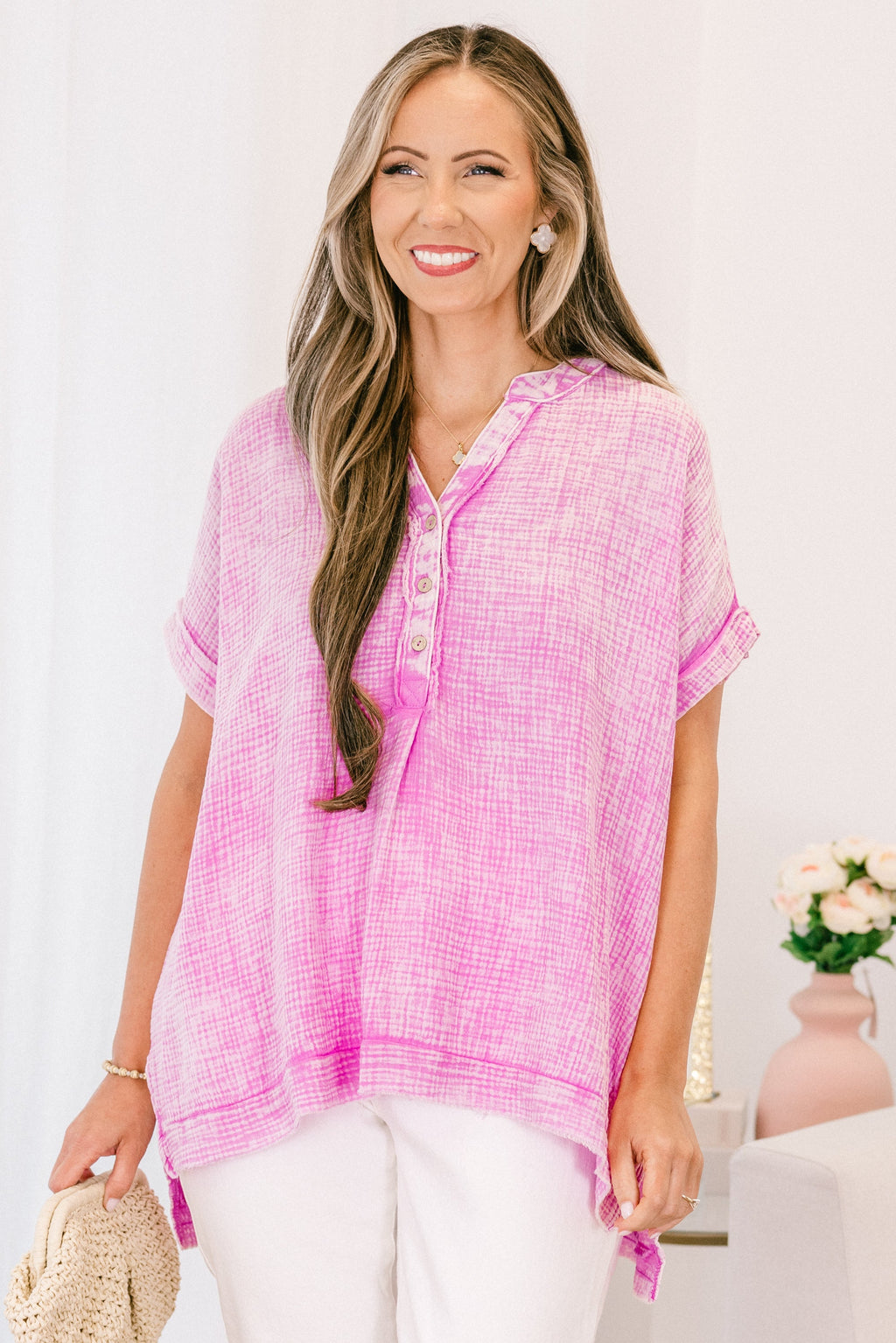 Cute And Carefree Top, Bright Mauve