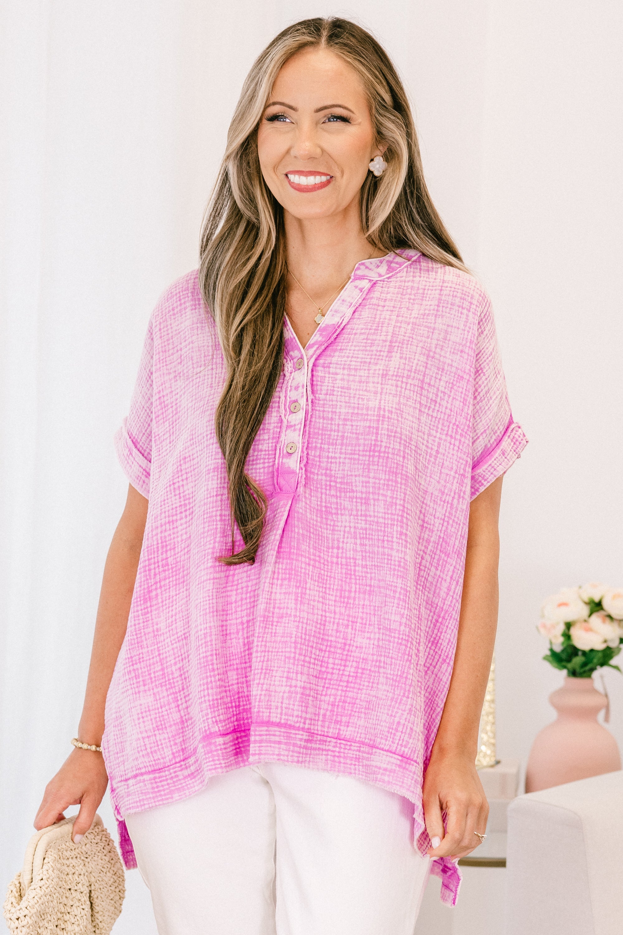 Cute And Carefree Top, Bright Mauve