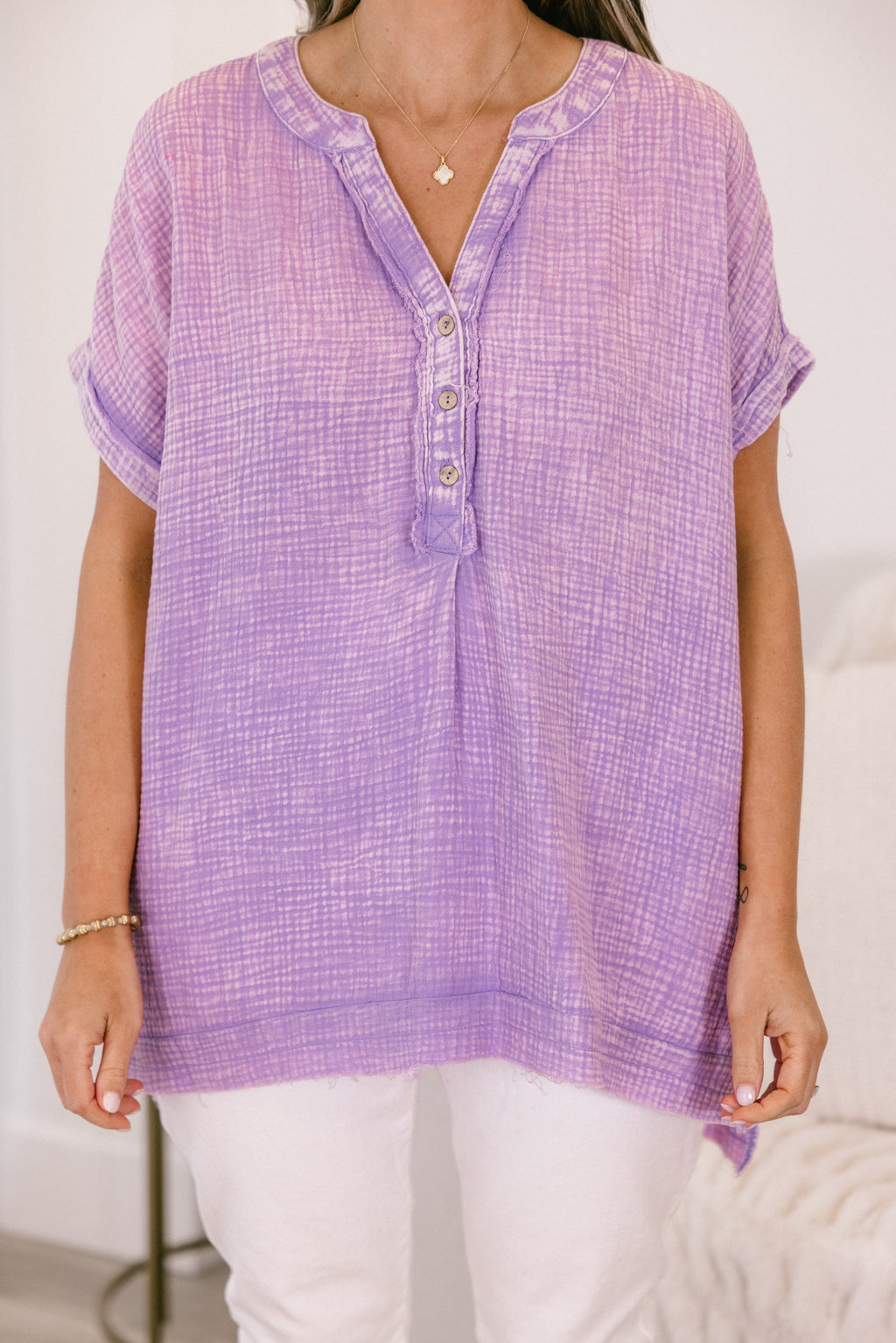 Cute And Carefree Top, Lavender