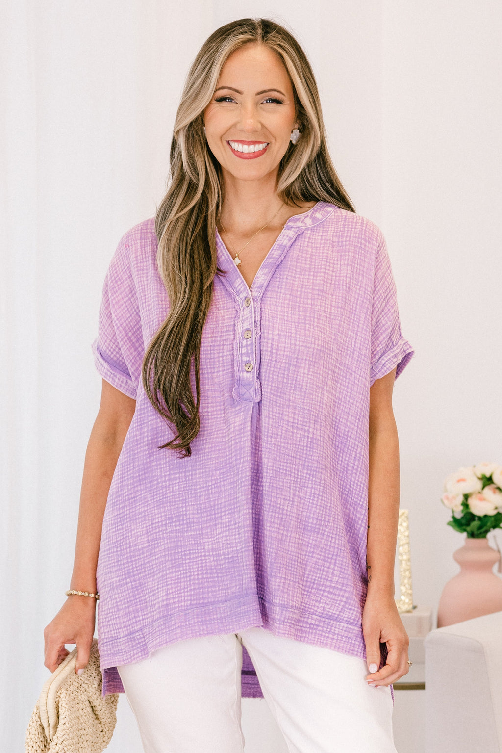 Cute And Carefree Top, Lavender
