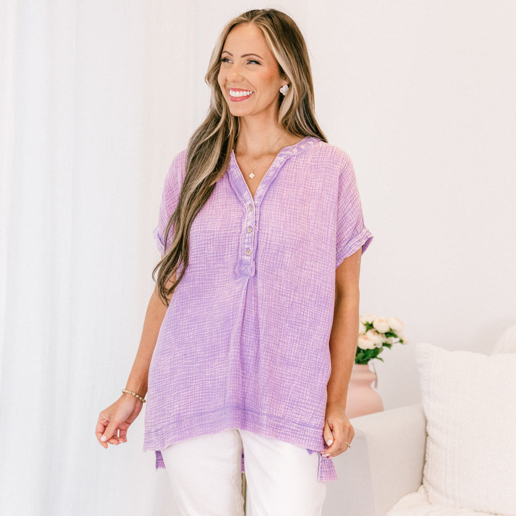 Cute And Carefree Top, Lavender