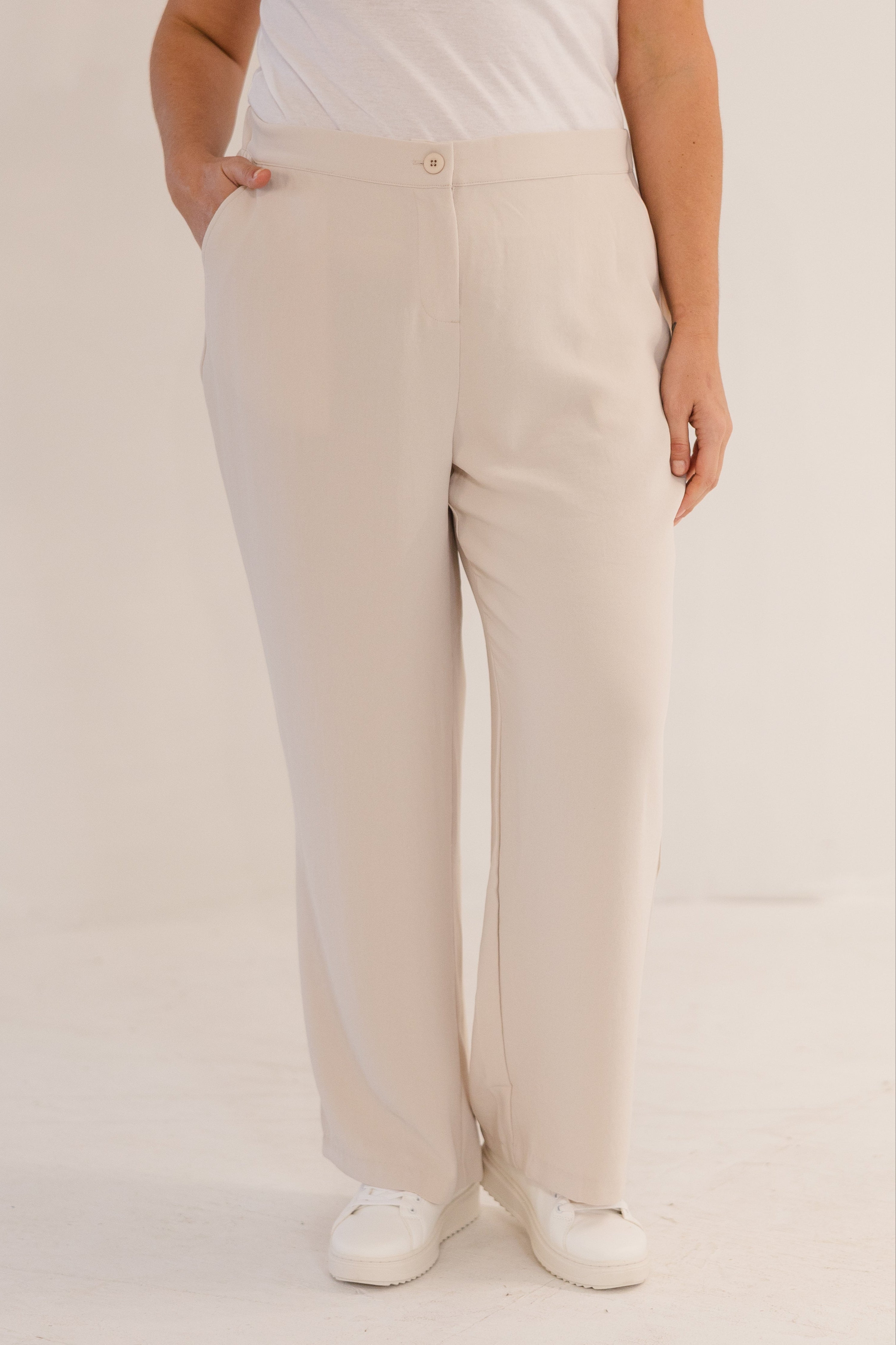 Lena Straight Leg Pant, Stone