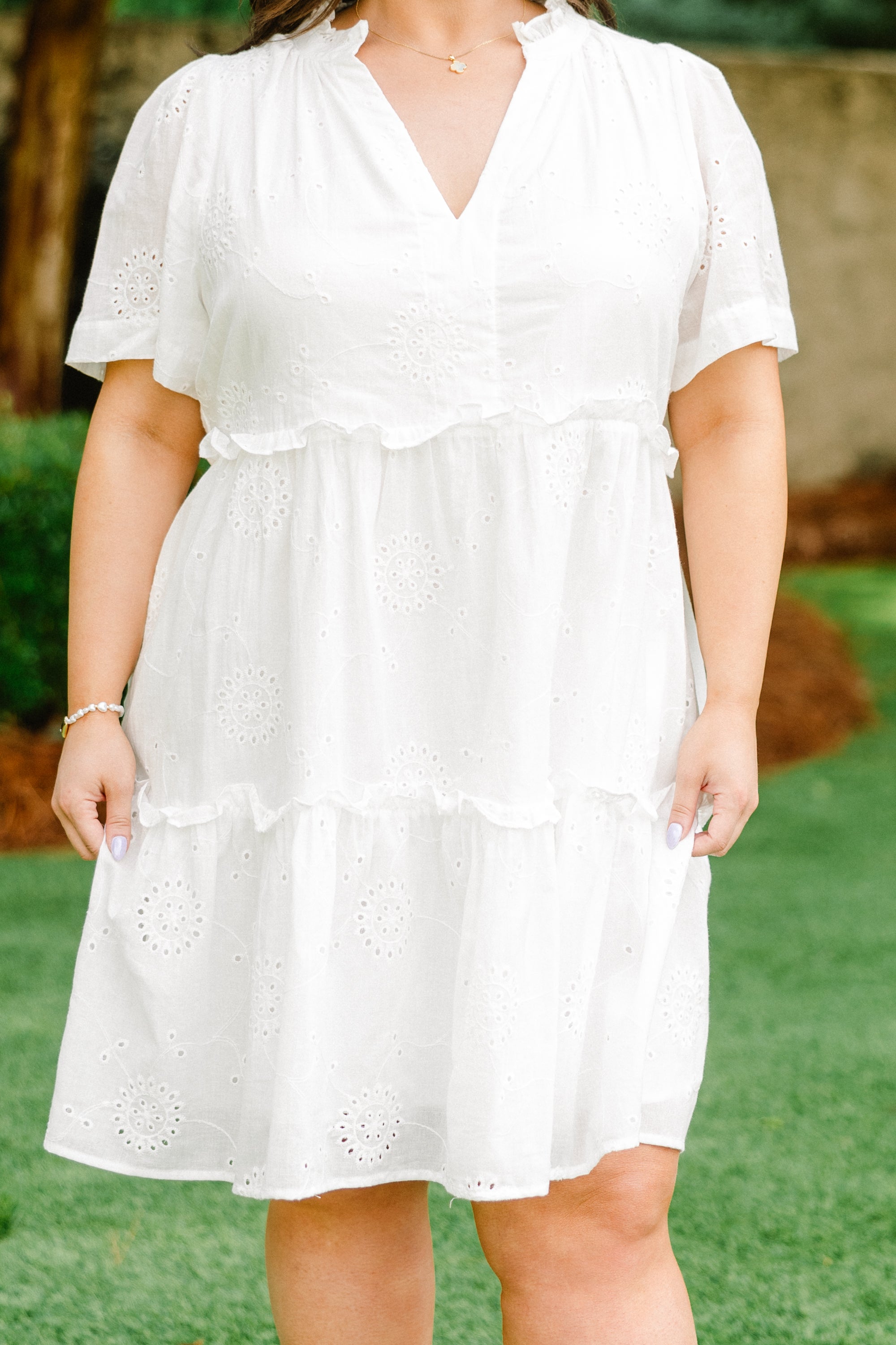 Daffodils and Daydreams Dress, White