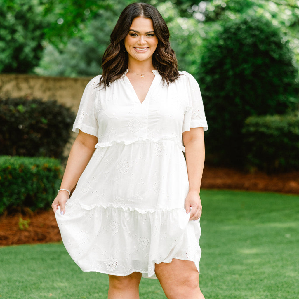 Daffodils and Daydreams Dress, White
