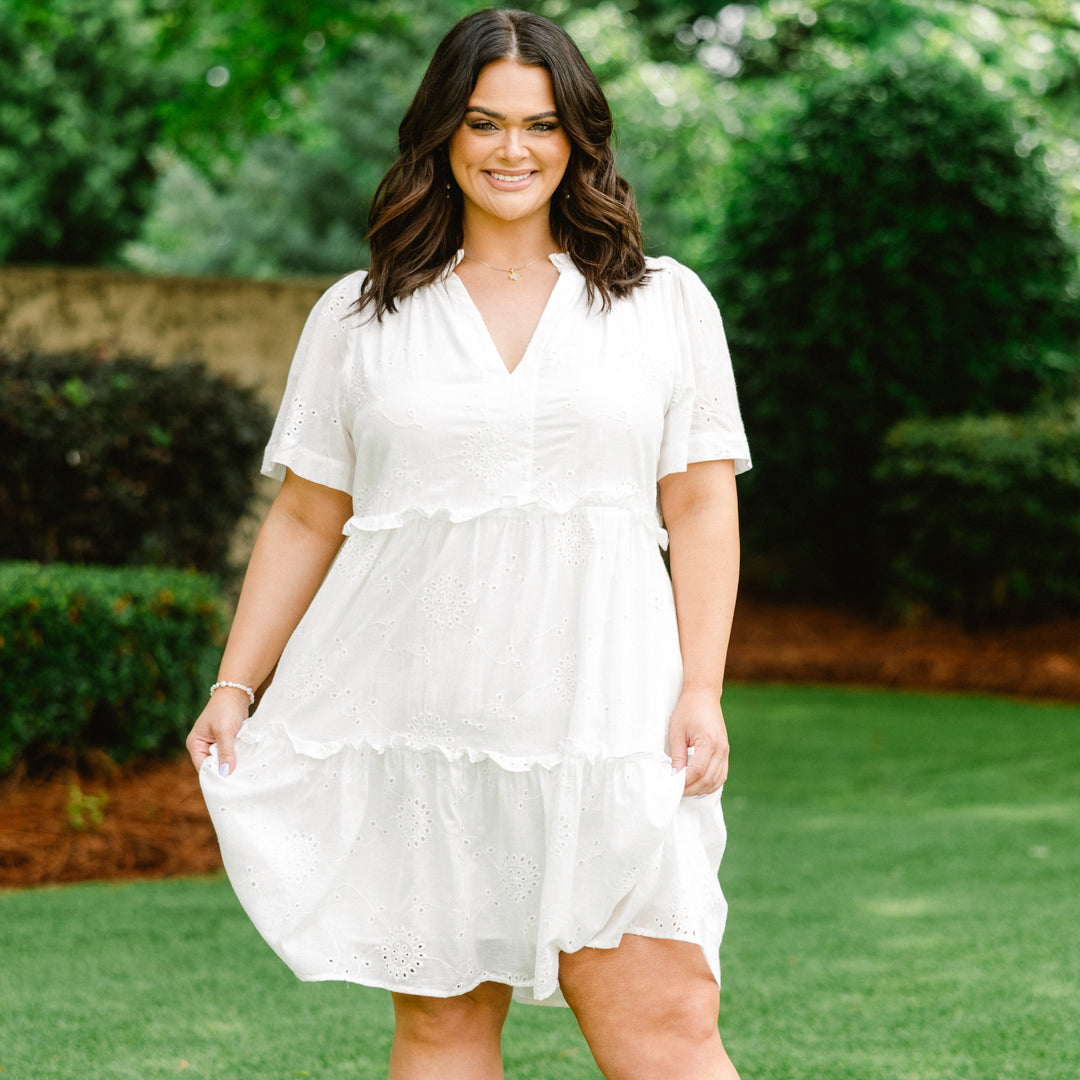 Daffodils and Daydreams Dress, White