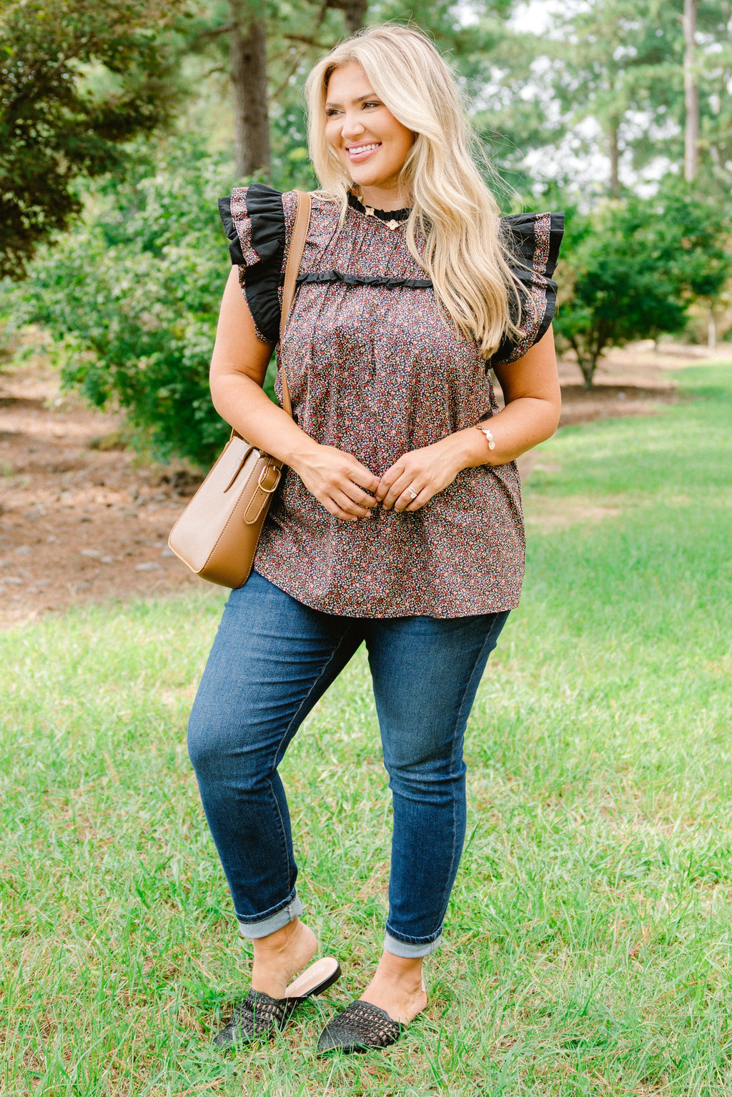 Daisy Dreams Top, Black Multi