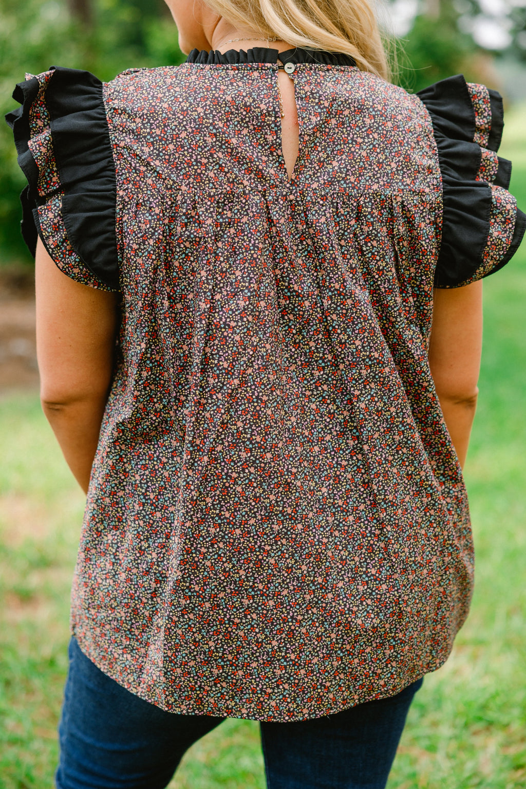 Daisy Dreams Top, Black Multi