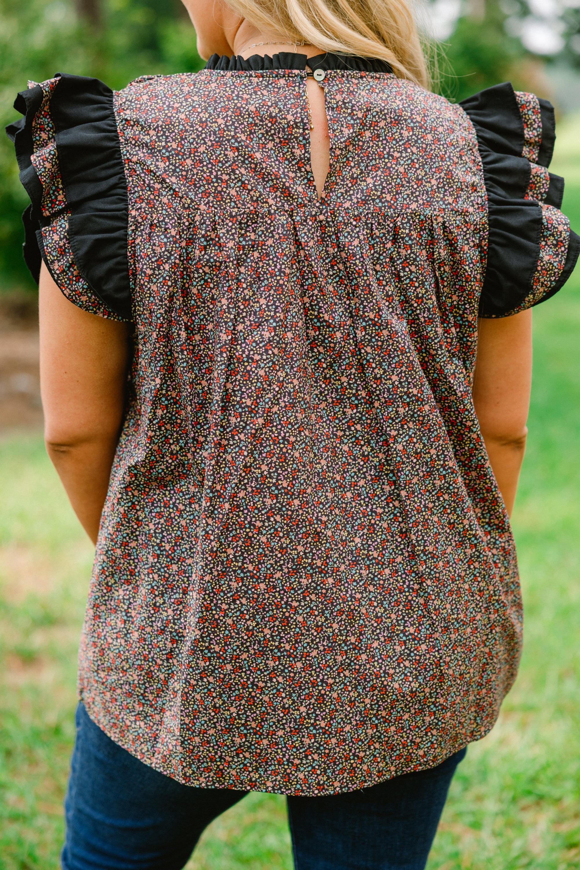 Daisy Dreams Top, Black Multi