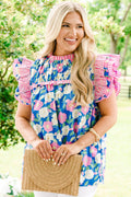Daisy Dreams Top, Blue-White