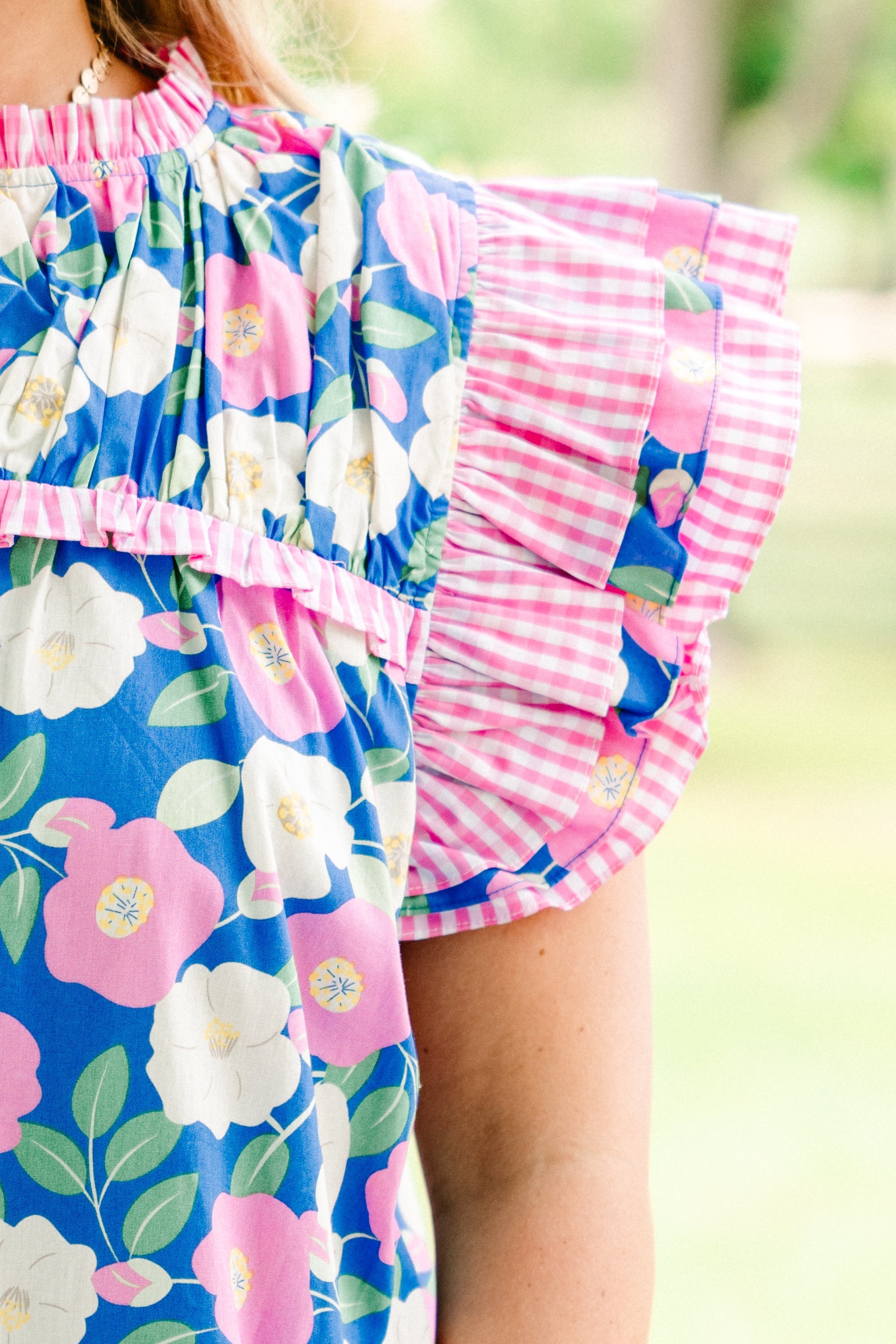 Daisy Dreams Top, Blue-White
