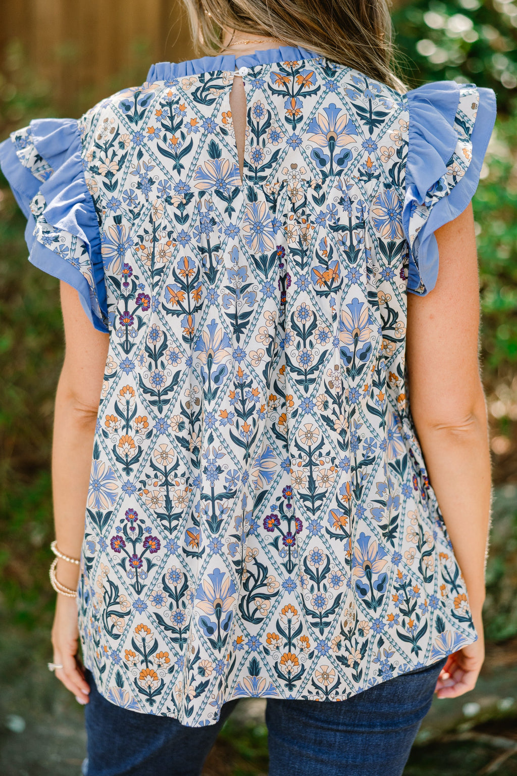 Daisy Dreams Top, Blue Block