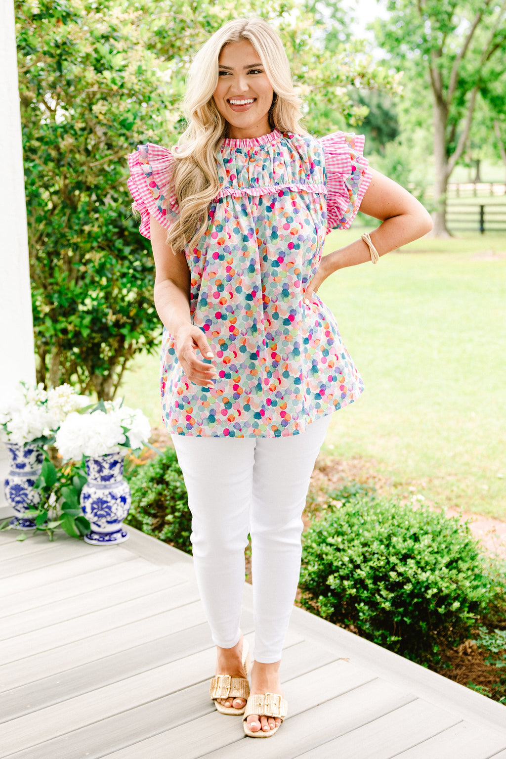 Daisy Dreams Top, Pink-Blue