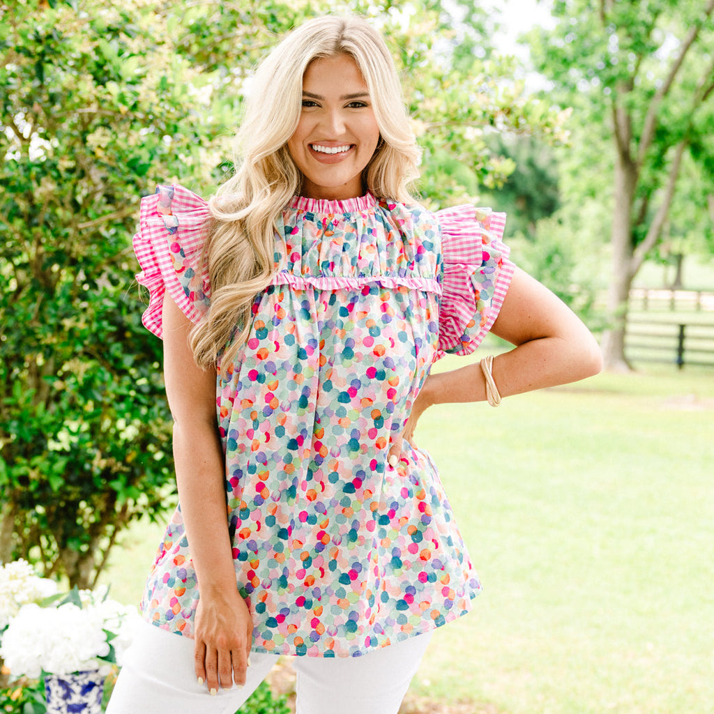Daisy Dreams Top, Pink-Blue