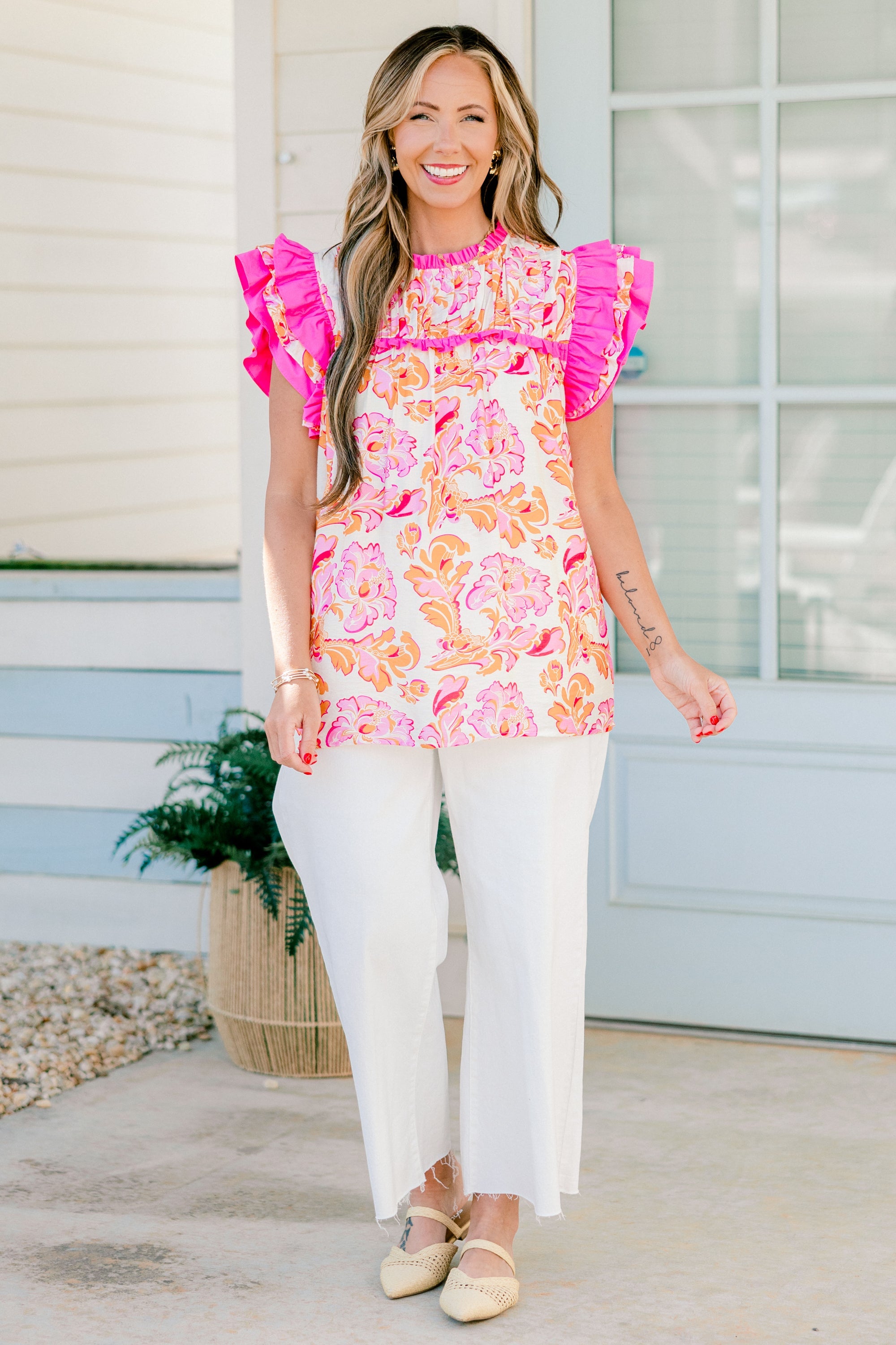 Daisy Dreams Top, Pink-Orange