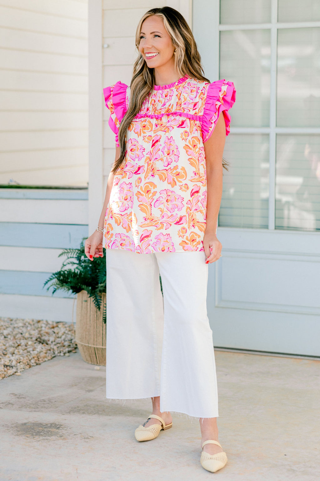 Daisy Dreams Top, Pink-Orange