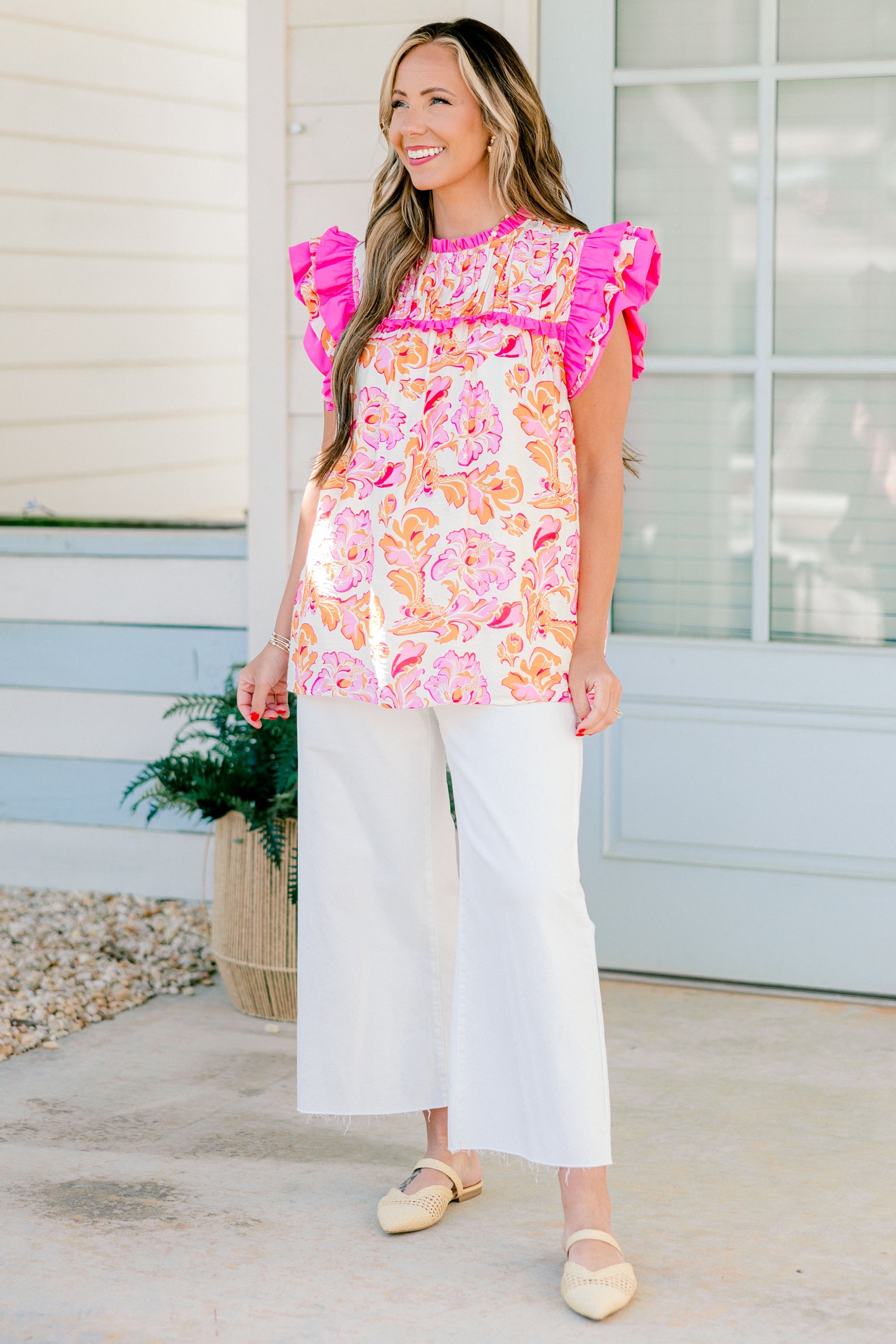 Daisy Dreams Top, Pink-Orange