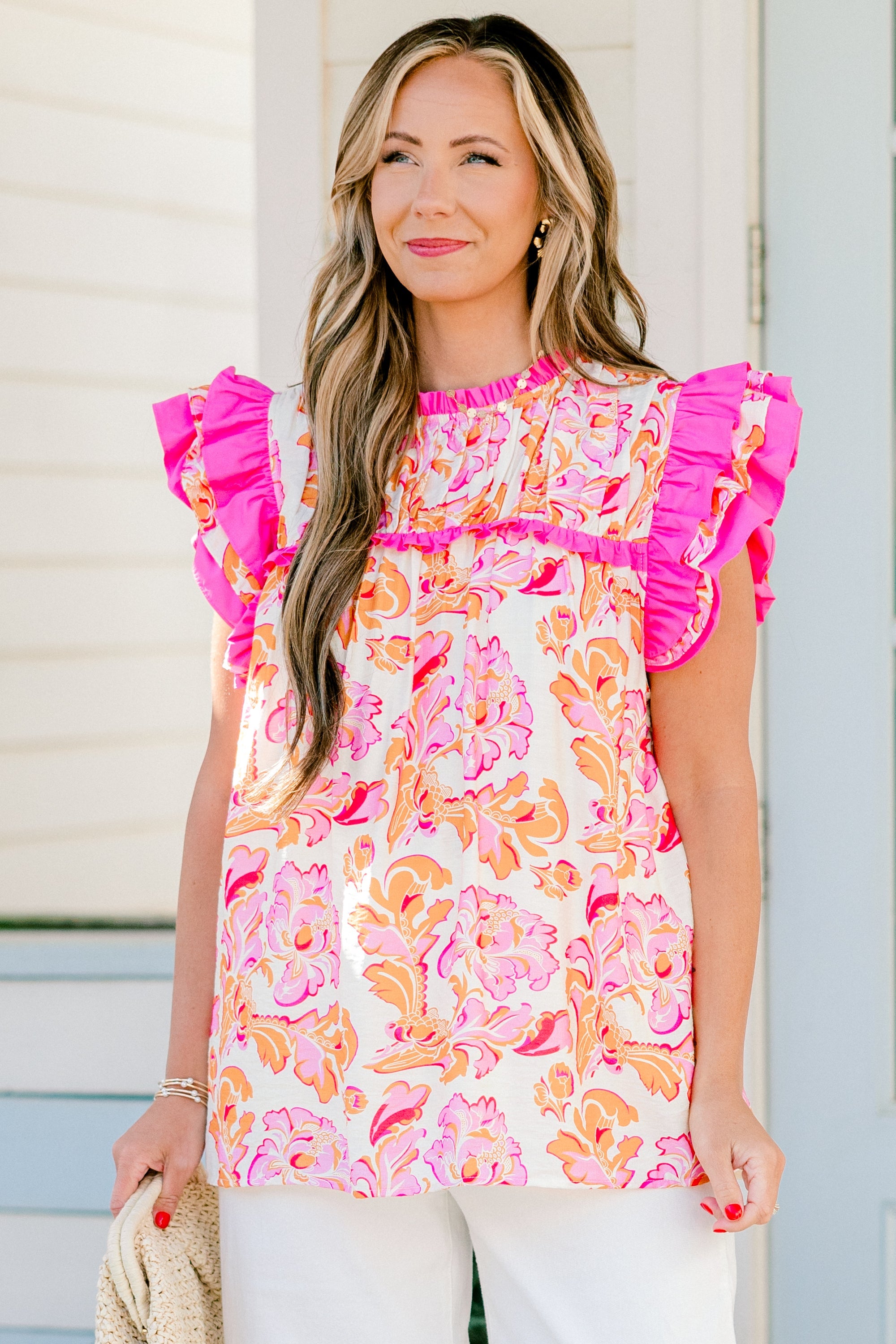 Daisy Dreams Top, Pink-Orange