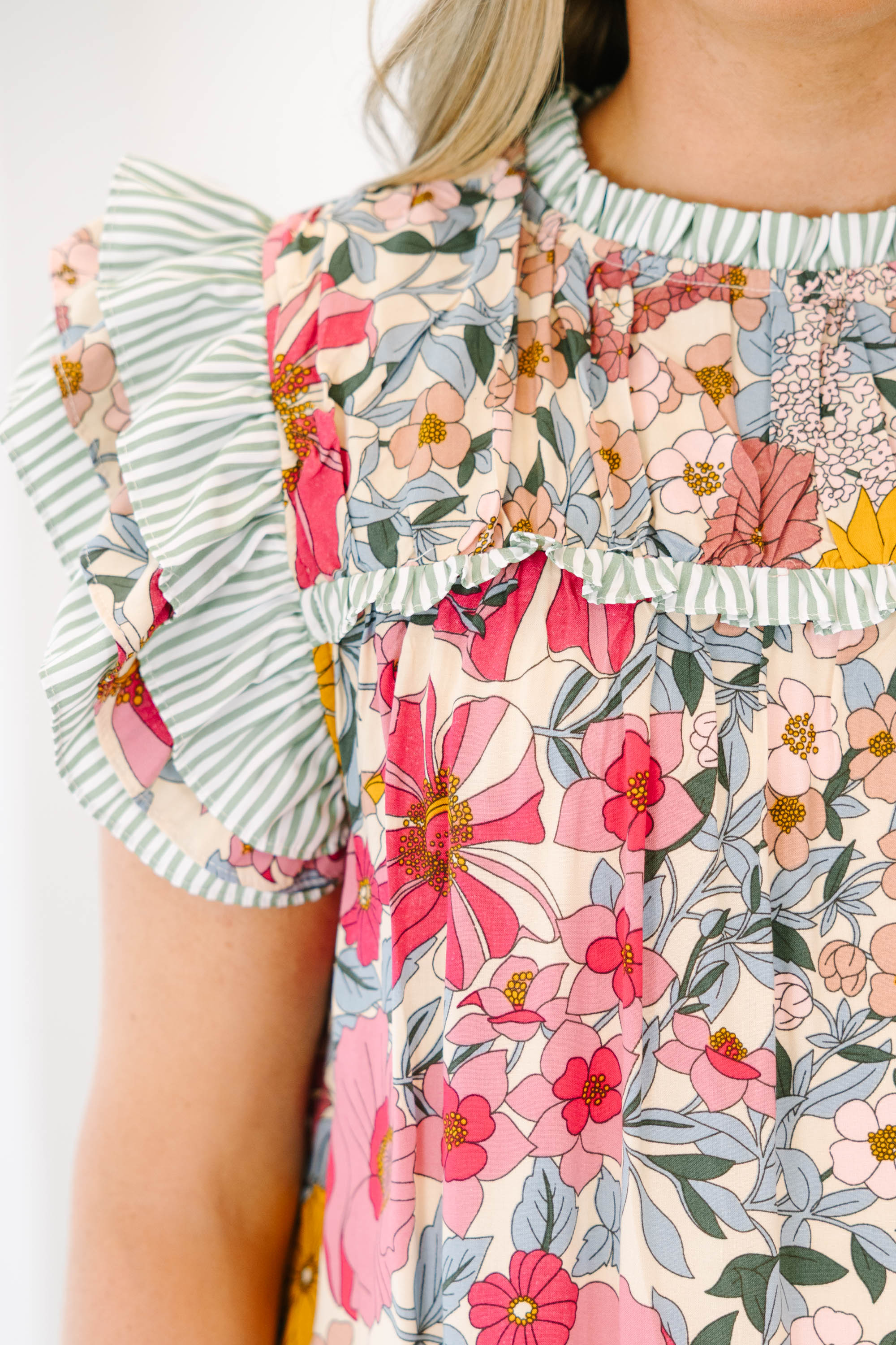 Daisy Dreams Top, Pink-Olive